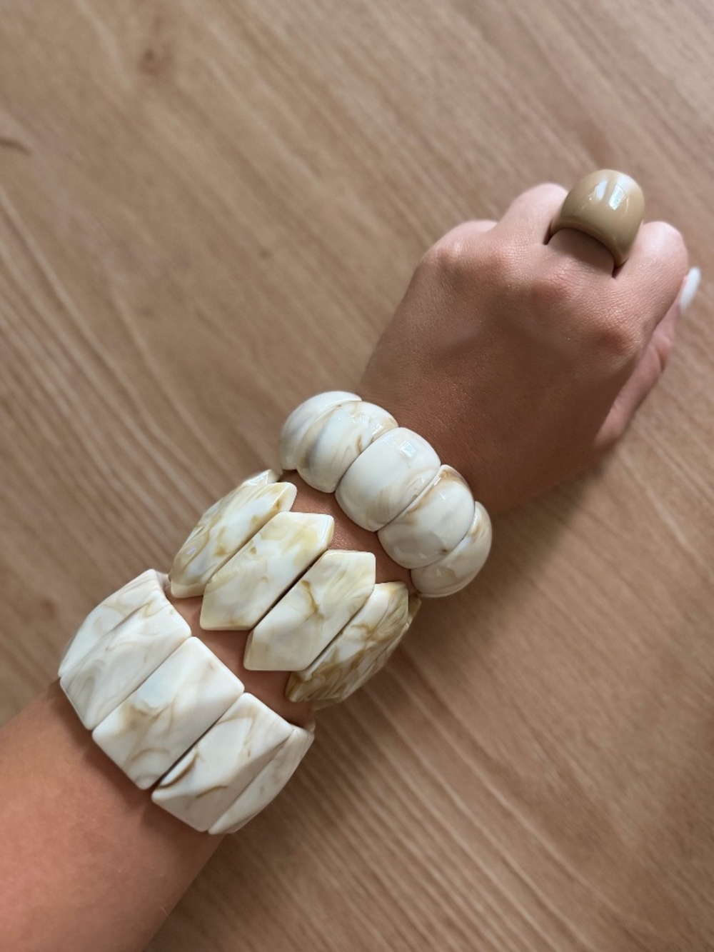 Marble cuff bracelets